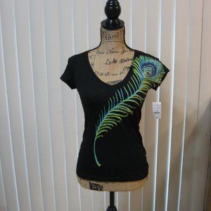 NWT Express black graphic tee t shirt top XS extra small